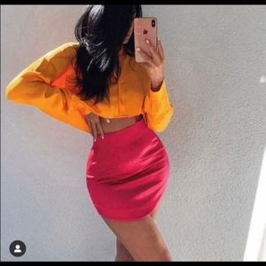 Pink Satin Zara Skirt